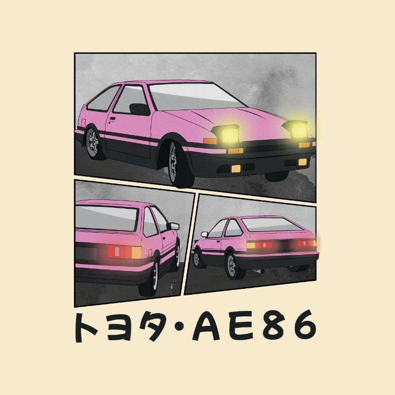 POP PINK CAR COMIC / POP UP HEADLIGHTS HATCHBACK