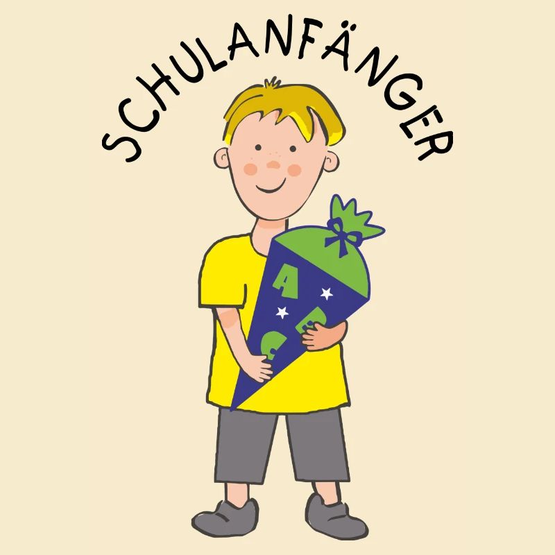 School Beginners - Boy with ABC Sugar Cone