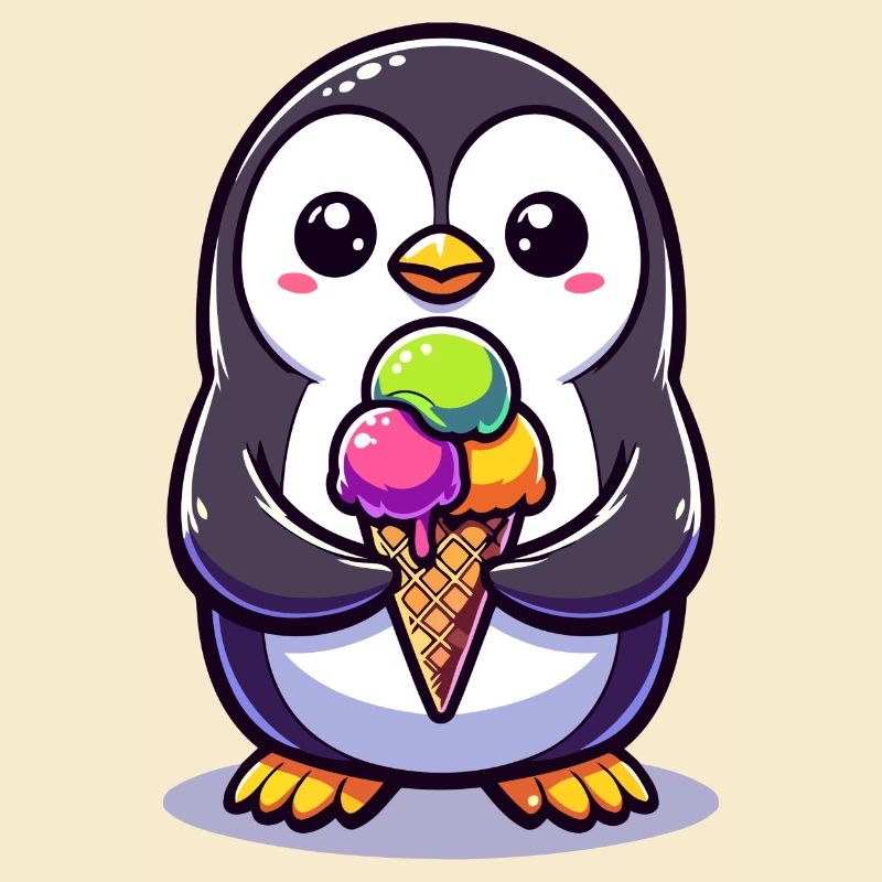 Adorable Pingouin Coloré