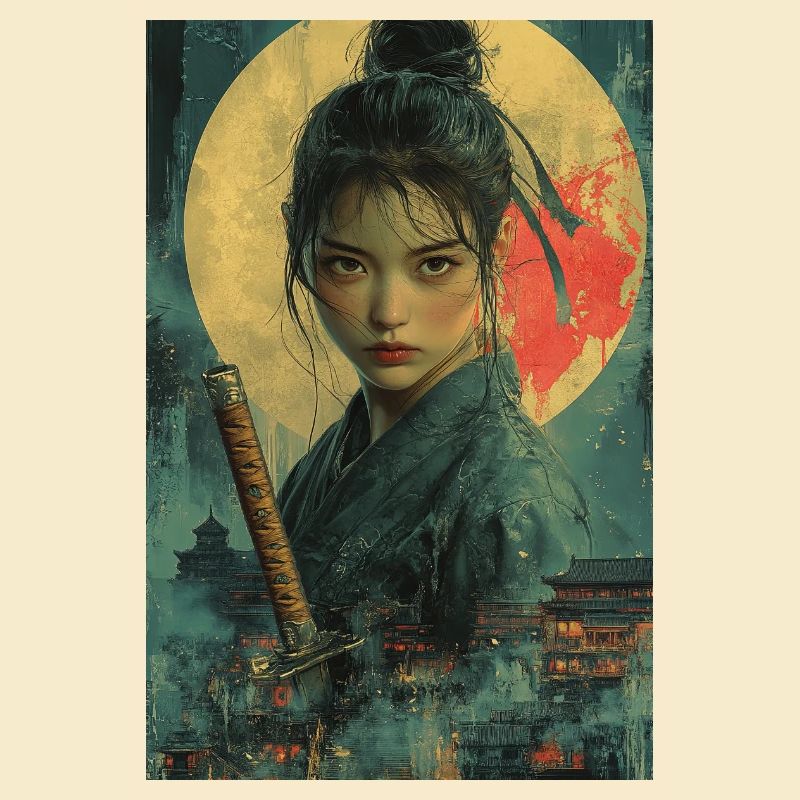 Mondlicht-Samurai im Asiatischen Stil
