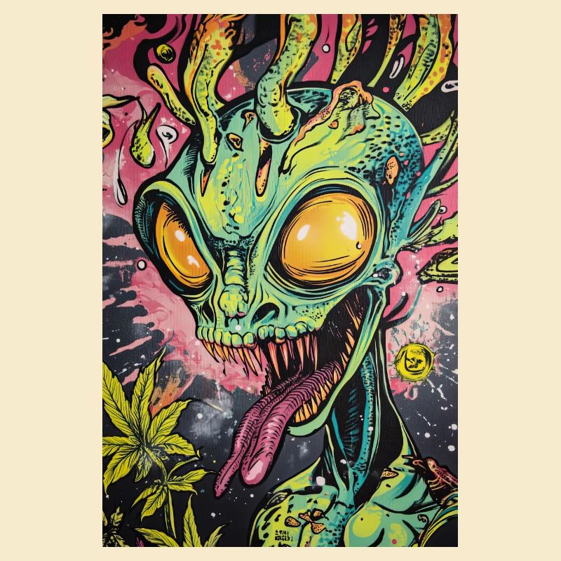 Graffiti néon extraterrestre psychédélique