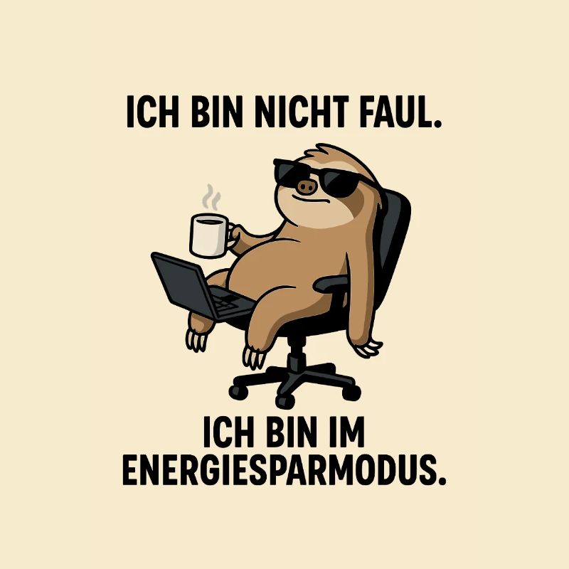 Sloth Lounge with Coffee Laptop