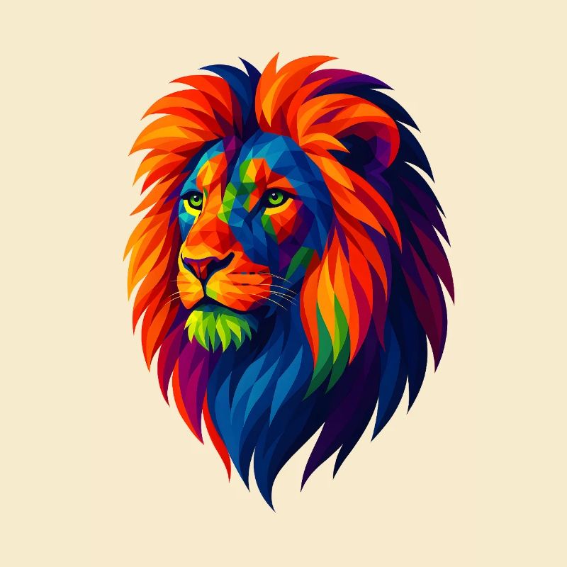 WPAP Polygon Style Animaux - Portrait de Lion