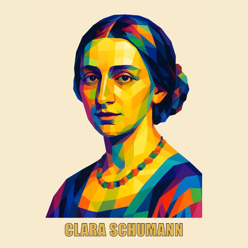 WPAP Polygon Portrait Clara Schumann Compositeur