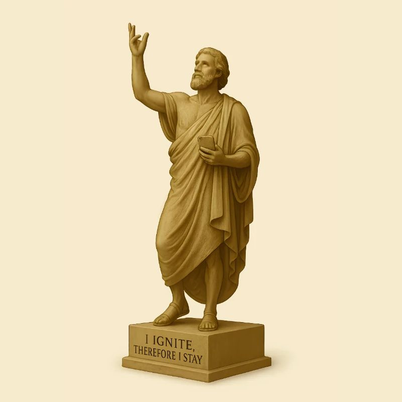 Religious sculpture with message