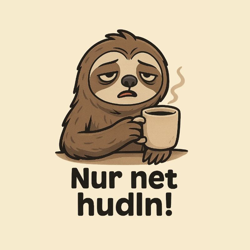 Faultier drinkt Kaffee