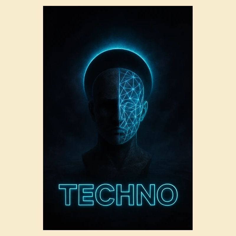 Conception de portrait techno futuriste