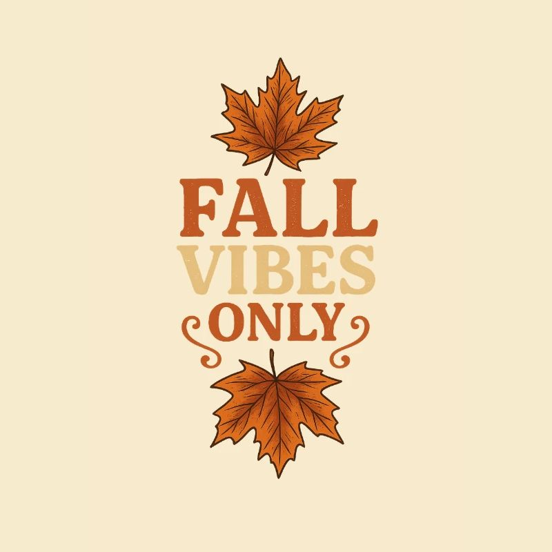 Herbstliche Blätter mit Slogan | Fall Vibes Only