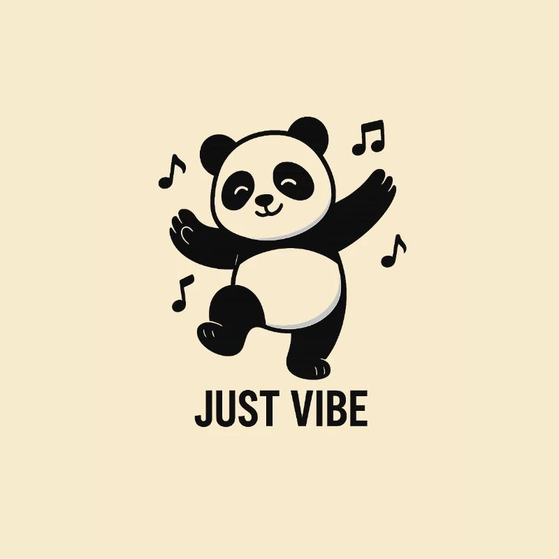 Panda effrayant avec un design musical