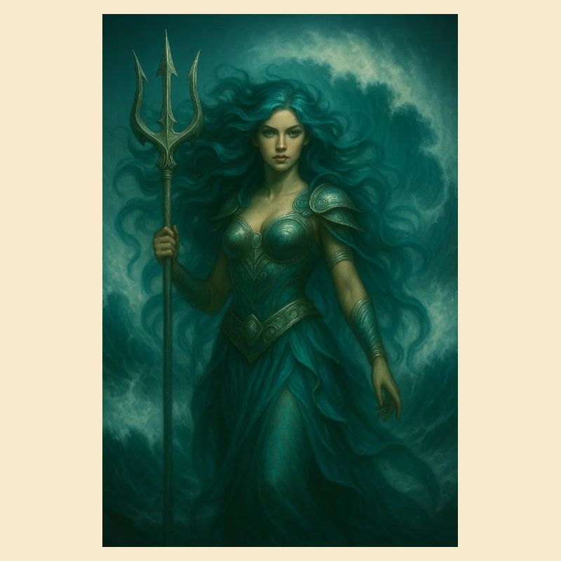 Déesse des Océans – Trident et Vagues