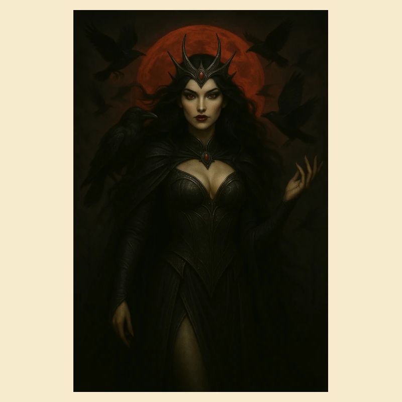 Dark Goddess and Crows – Red Moon