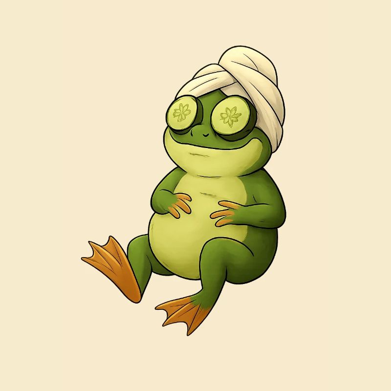 Masque concombre grenouille dans le spa