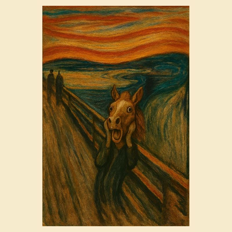 Cheval dans le pont de style Scream