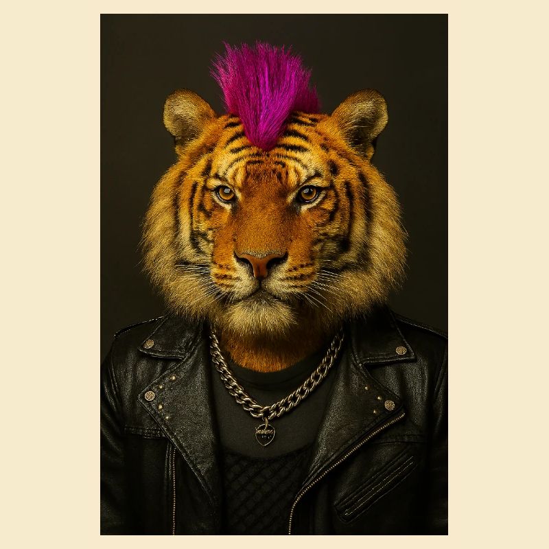 Tiger Punk Mohawk en cuir