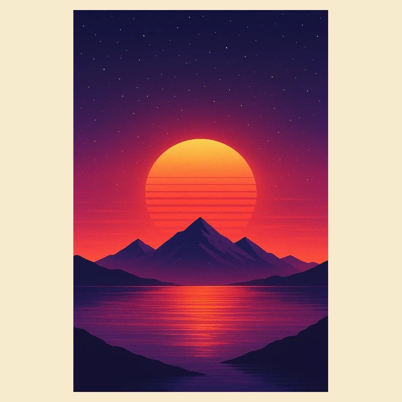 Sonnenuntergang über Alpensee