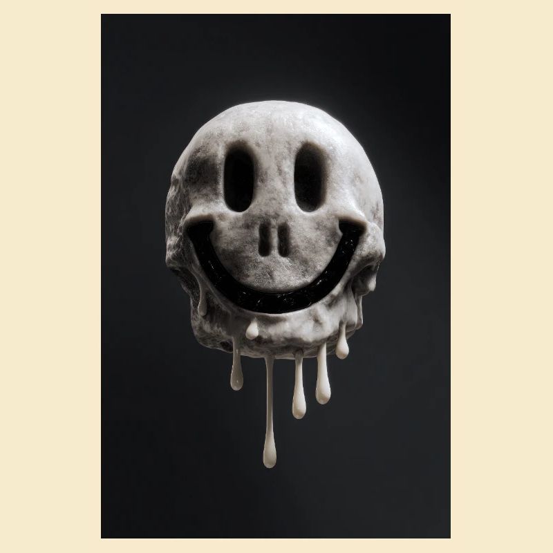 Schmelzender Smiley Schädel