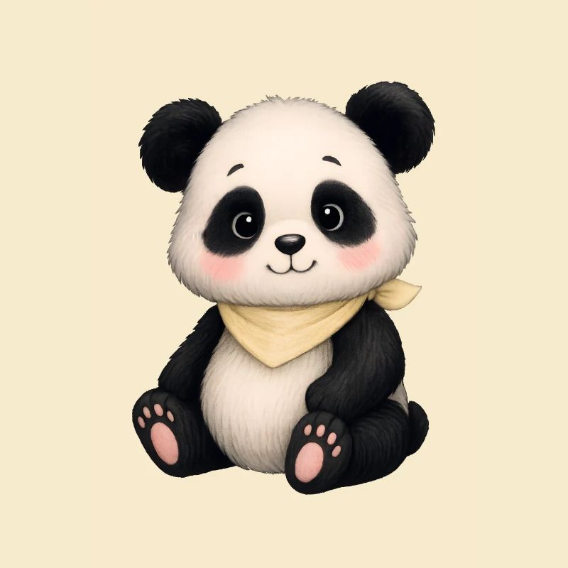 Panda câlin avec écharpe