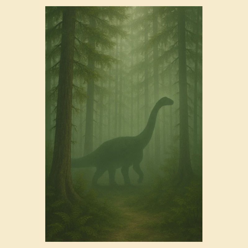 Dinosaure de la forêt nuageuse dans la jungle