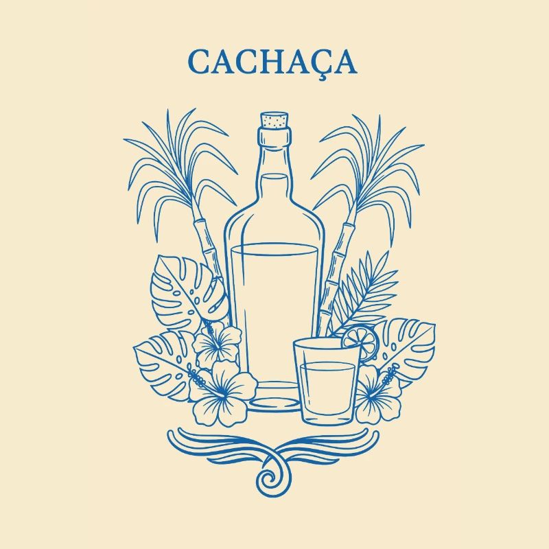Cachaça Tropik Bottle Illustration