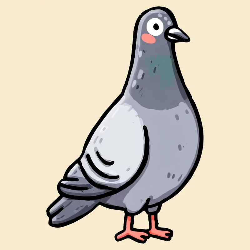 Whimsical Pigeon Portrait