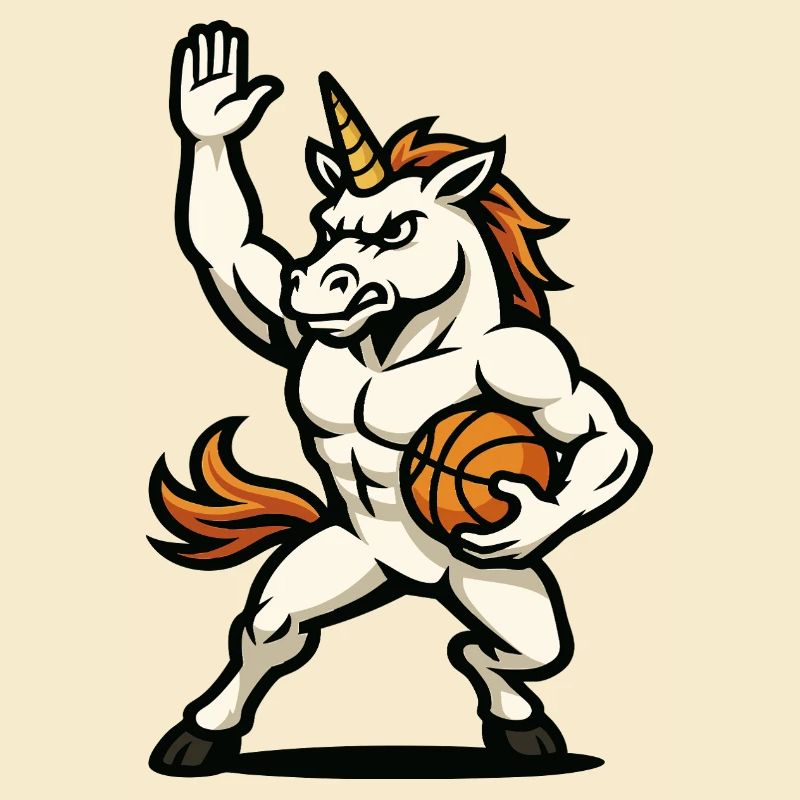 Basketball-Einhorn-Krieger