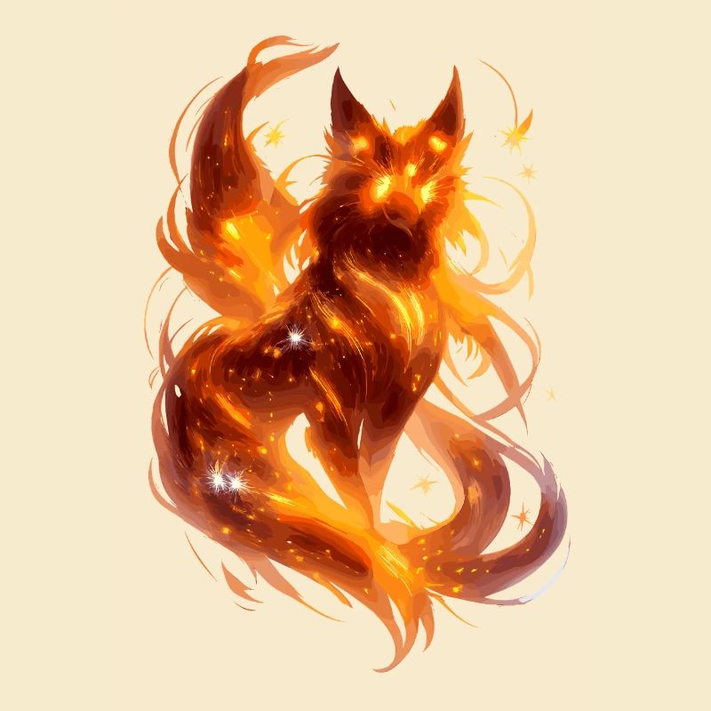 Renard de feu dans la rivière des étoiles