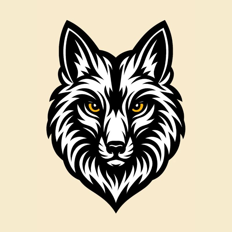 Wolf's Head Black White
