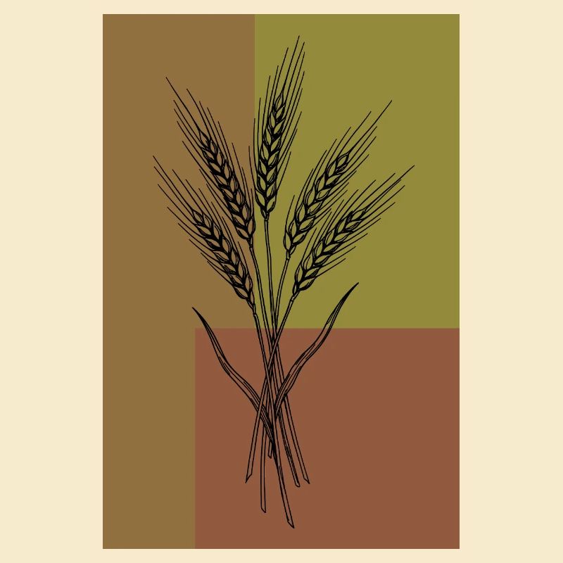 Art de lignes Wheat Ears – Design botanique