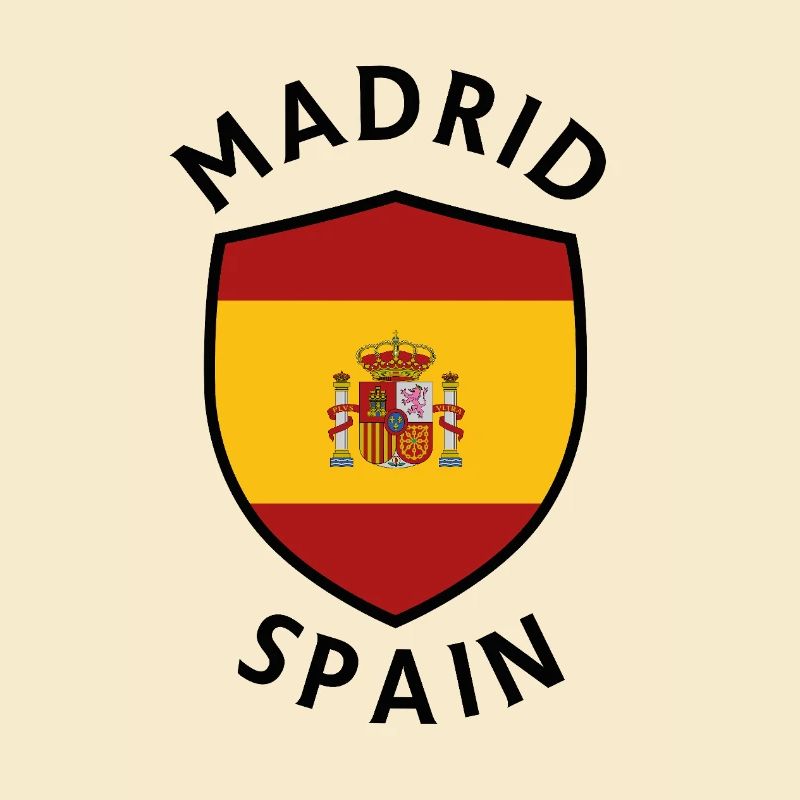 Madrid shield with Spanish flag
