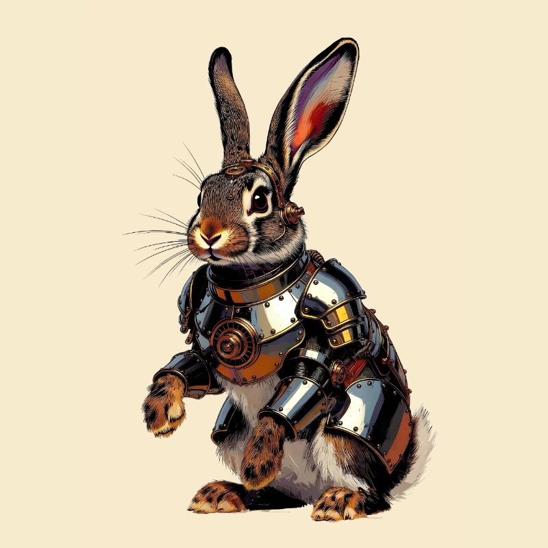Héros Steampunk Lapin Cuirassé