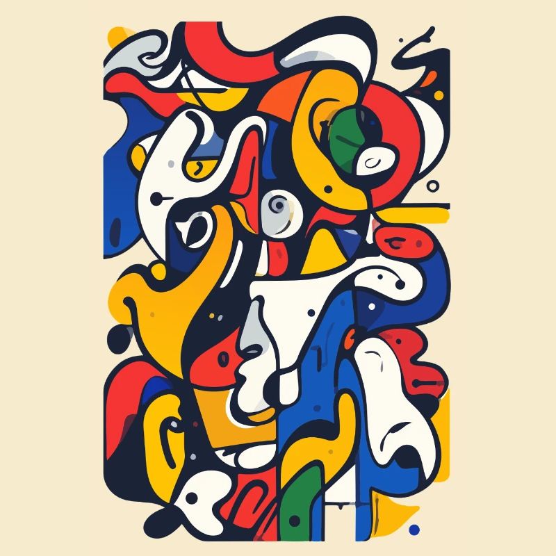 Motifs d’œuvres abstraites en mosaïque de lignes colorées