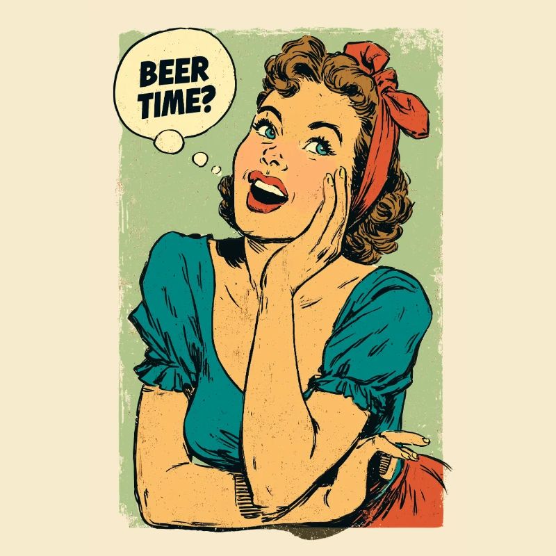 Beer Time Retro Pin-Up
