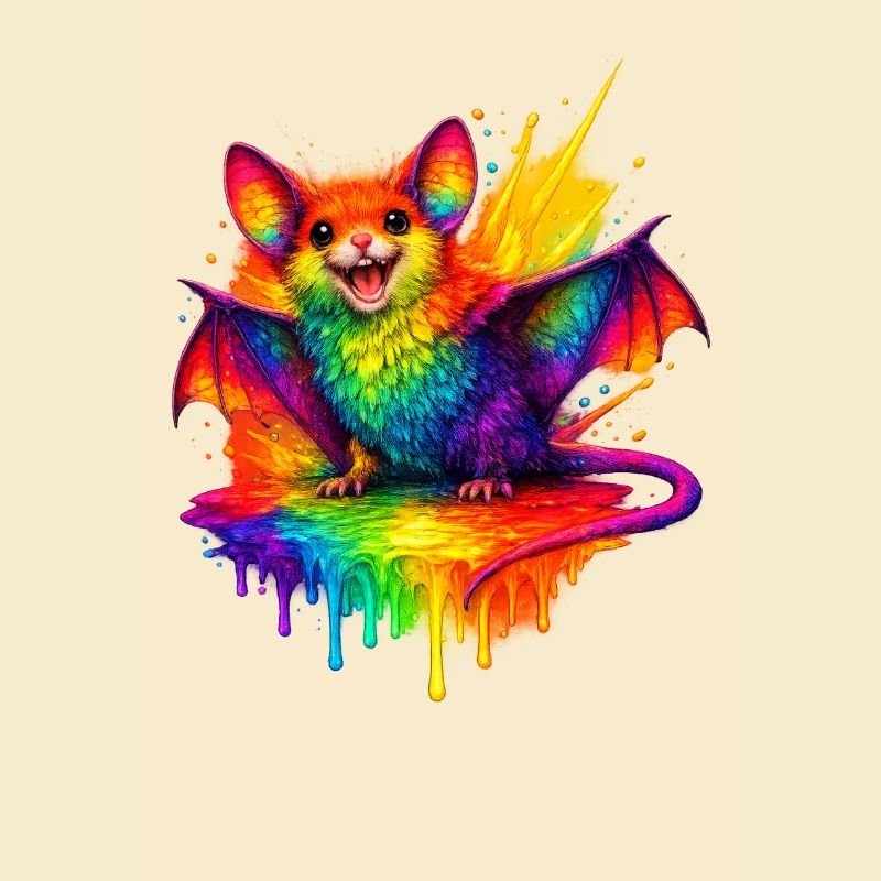 Éclaboussure de chauve-souris arc-en-ciel
