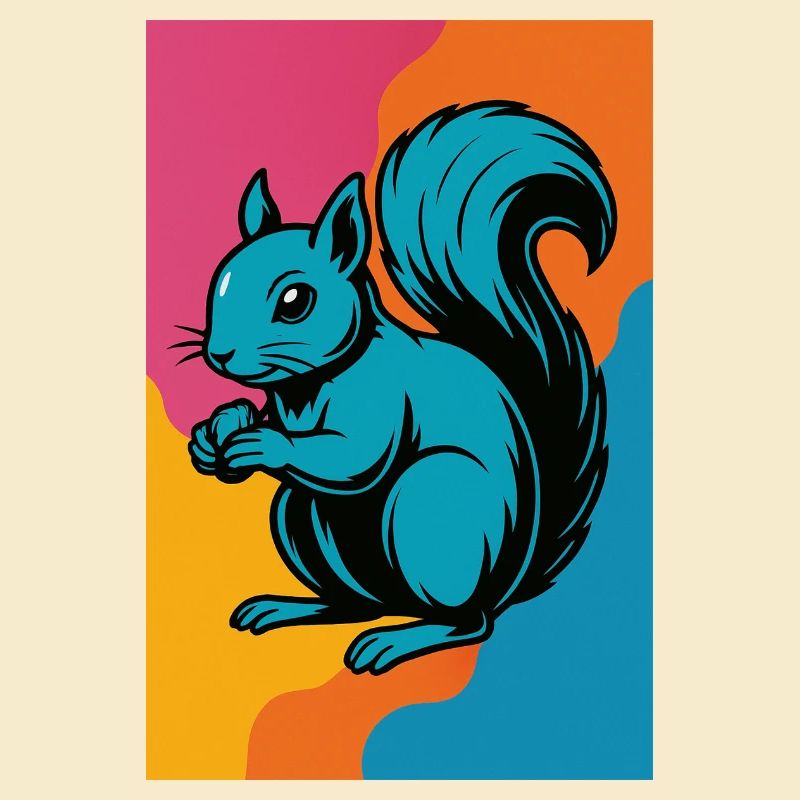 Colorful Squirrel Pop Art