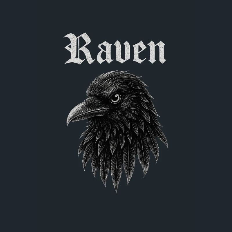 Rabe Gothic Kopf-Illustration Geschenkidee Style 