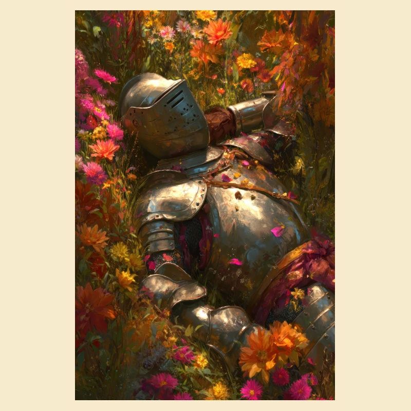 Chevalier fleuri en fleurs