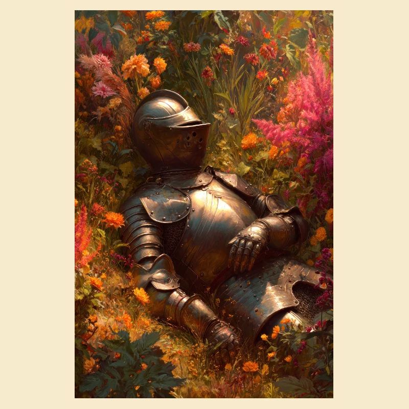 Ritter im Blumengarten