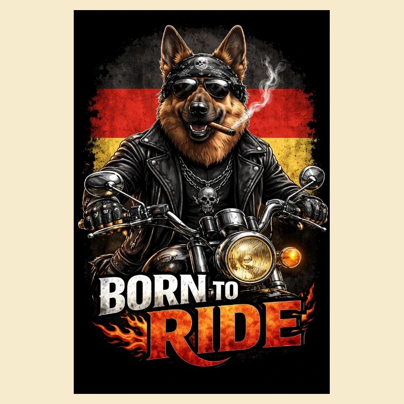 Born to Ride – German Shepherd Biker Edition