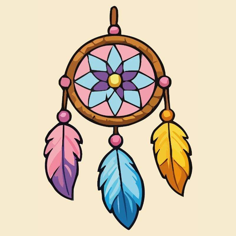 Attrape-rêves coloré avec étoile florale