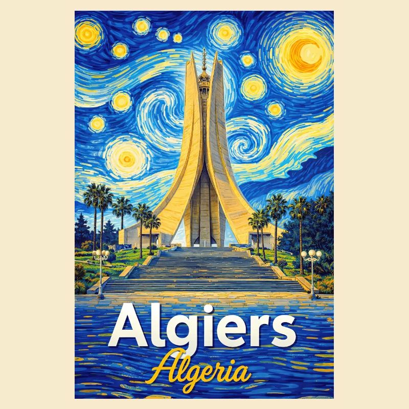 Algiers Monument Starry Night Stil