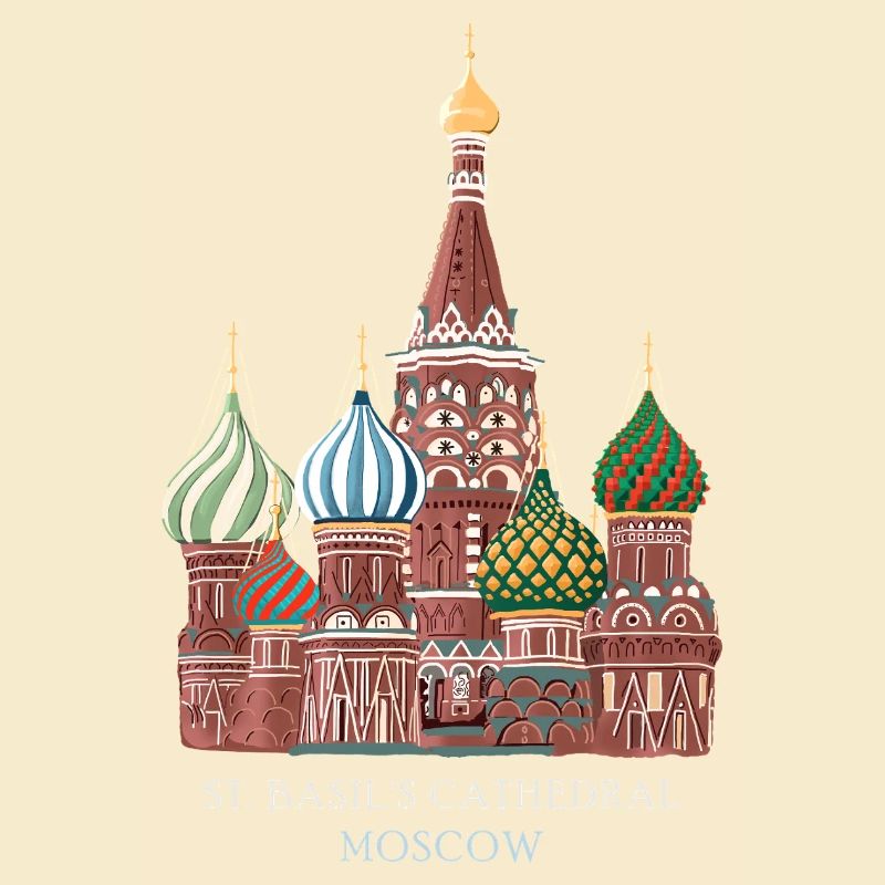 Moscou, cathédrale Saint-Basile dessinée à la main