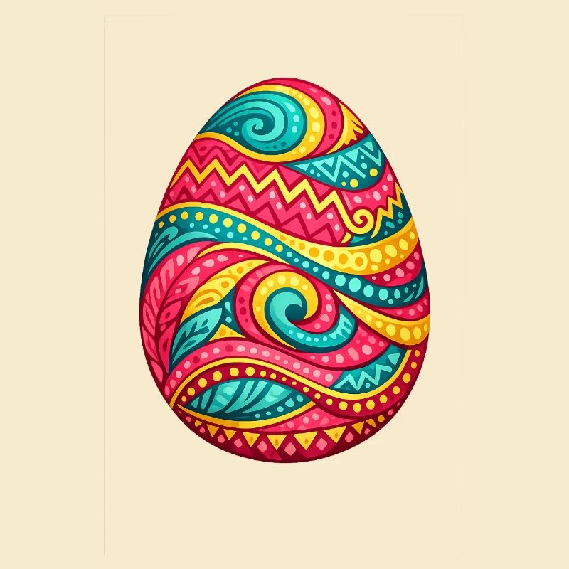 Colorful spiral Easter egg
