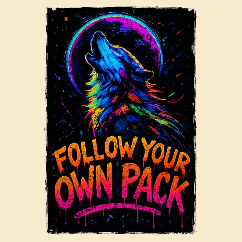 Alpha Wolf Multicolor Design Follow Your Own Pack