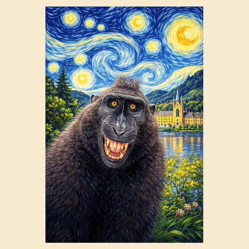 Macaque Starry Night
