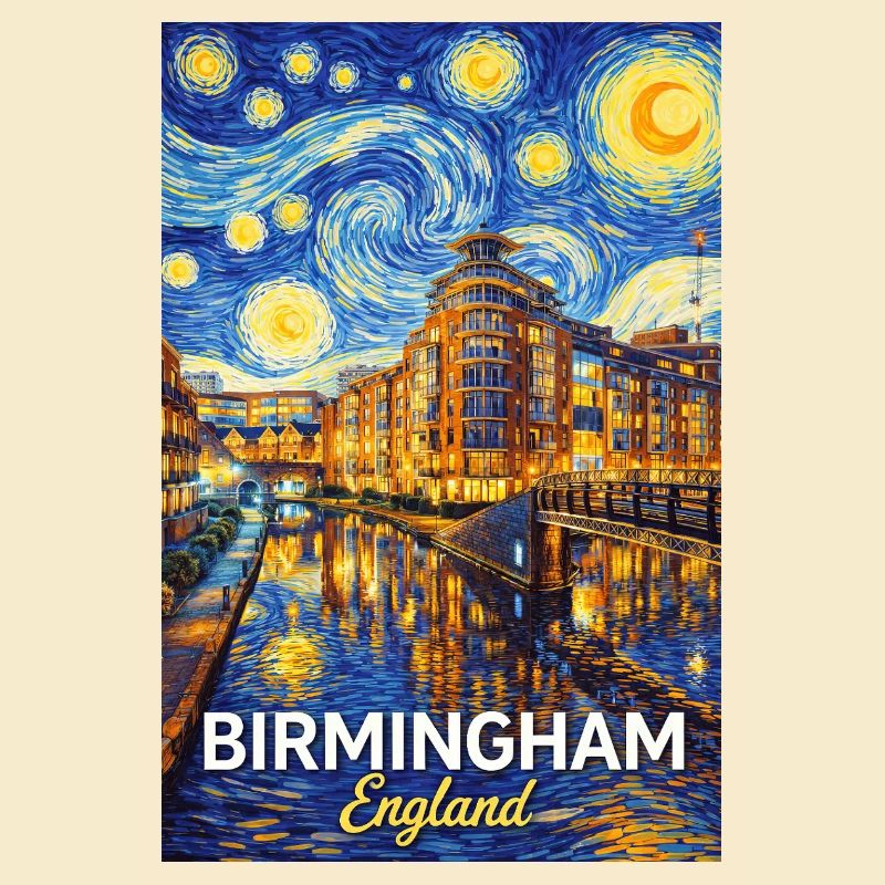 Birmingham, Angleterre, Nuit étoilée