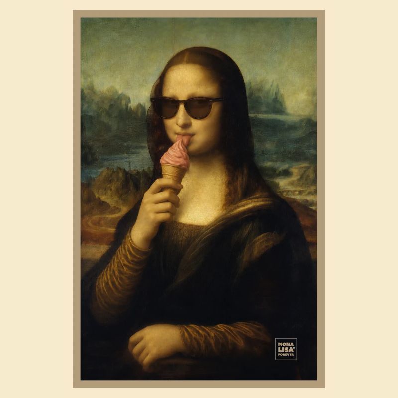 Mona Lisa leckt Eiscreme