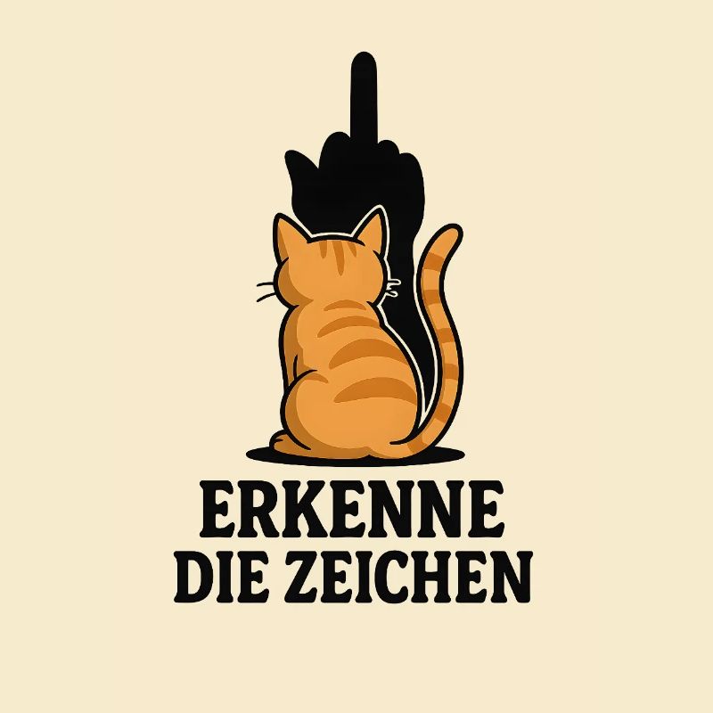 Katze mit Mittelfinger