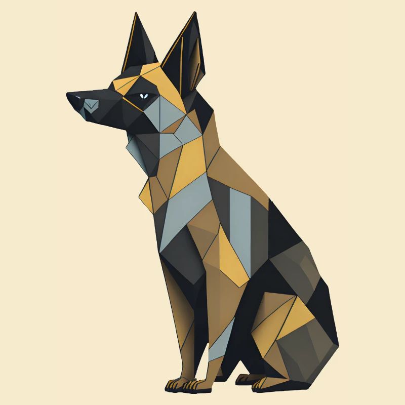 Geometric German Shepherd Dog