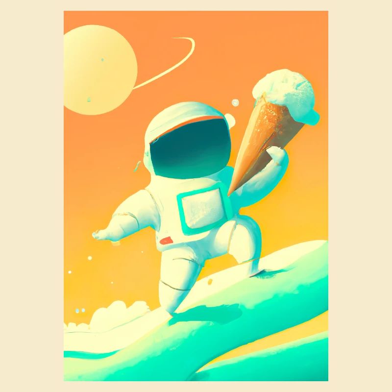 Astronaut mit Eiscreme