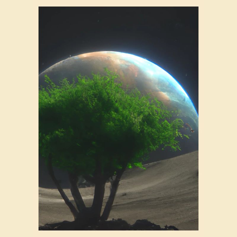 Baum auf dem Mond